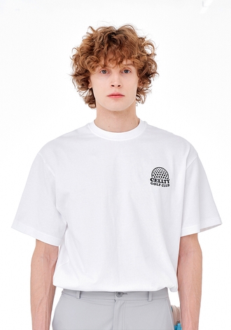 [CELLTY] RETRO LETTERING HALF SLEEVE M-WH
