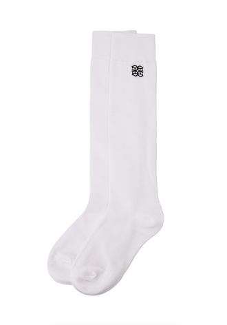 [CELLTY] EMBROIDERY LOGO KNEE SOCKS-WH