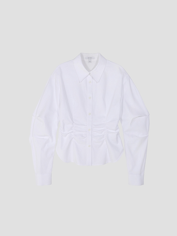 Shirring Slim Line Shirts White WBCSTP012WH