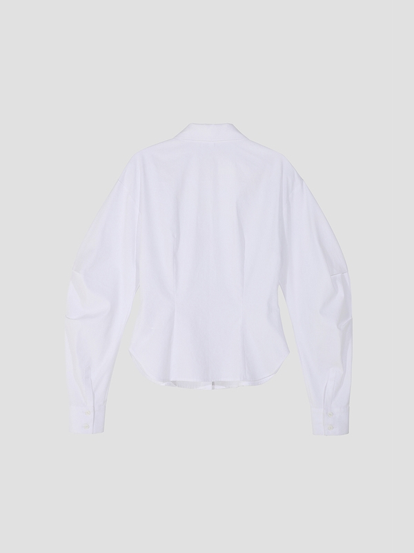 Shirring Slim Line Shirts White WBCSTP012WH