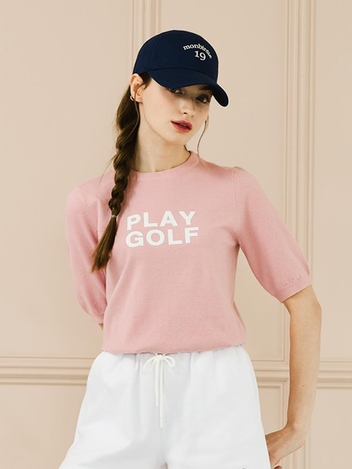 PLAY GOLF ROUND NECK 플레이골프 반팔니트 PINK