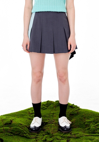 [CELLTY] UTILITY PLEATS BANDING SKIRT-CH