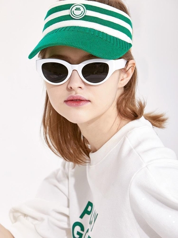 Stripe Knit sun visor 스마일와펜 니트 선캡 GREEN