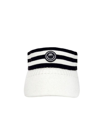 Stripe Knit sun visor 스마일와펜 니트 선캡 WHITE
