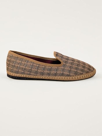 PORTIA RAFFIA FLAT - BROWN