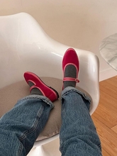 AURELIE VELVET MARY JANE - RED