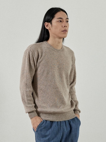 캐시 세미 라운드 니트 티셔츠 (베이지)