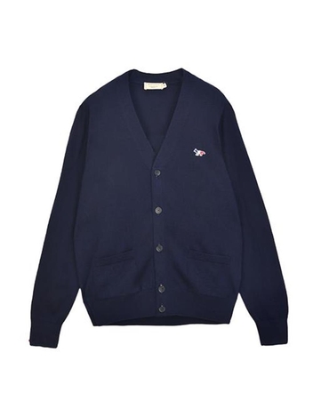 메종키츠네 트리컬러 폭스 가디건 FU00501KT1036 NAVY