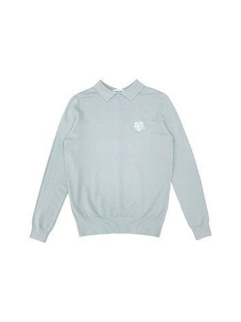 COLLAR NECK LONG SLEEVE 버튼포인트 카라넥 긴팔 니트 MINT