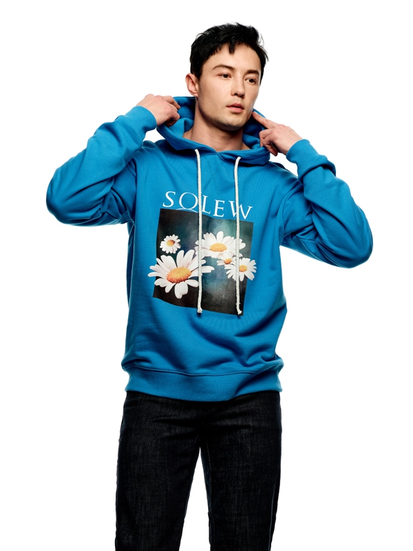 Flower Graphic Hoodie_Blue