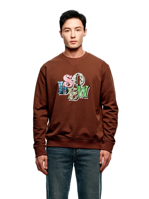 Solew Logo Graphic Sweat Shirt_Brown