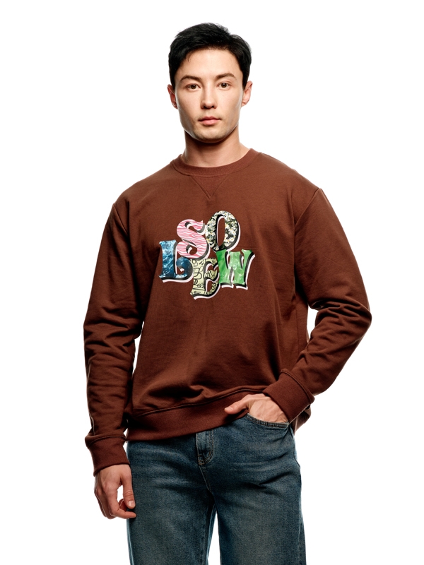 Solew Logo Graphic Sweat Shirt_Brown