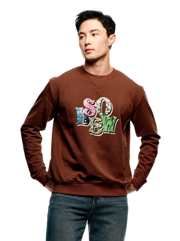 Solew Logo Graphic Sweat Shirt_Brown