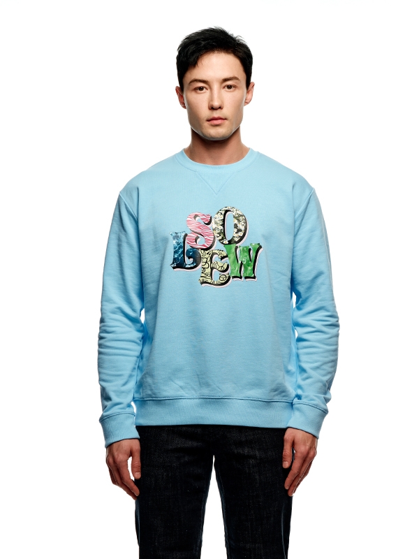 Solew Logo Graphic Sweat Shirt_Light Blue