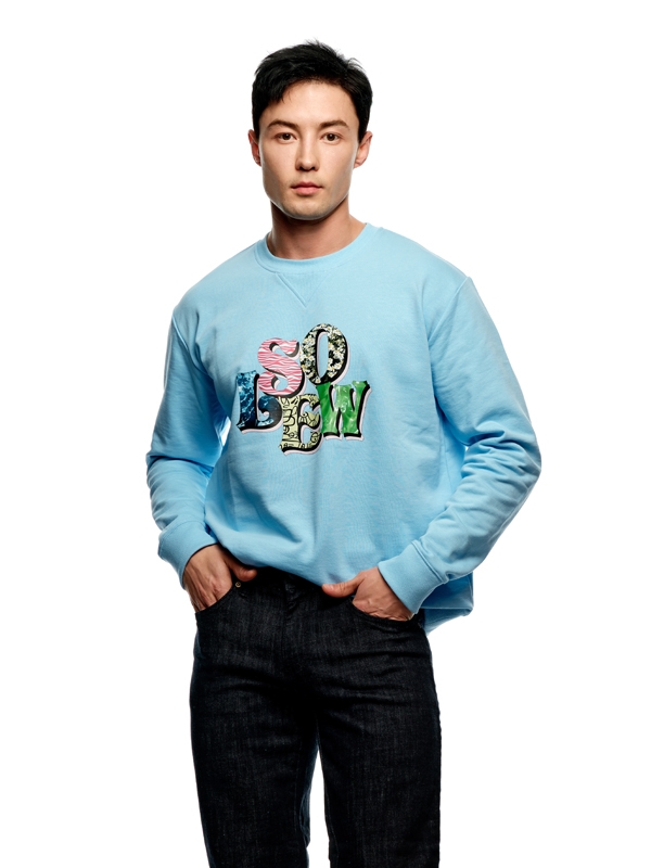 Solew Logo Graphic Sweat Shirt_Light Blue