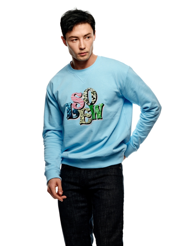 Solew Logo Graphic Sweat Shirt_Light Blue