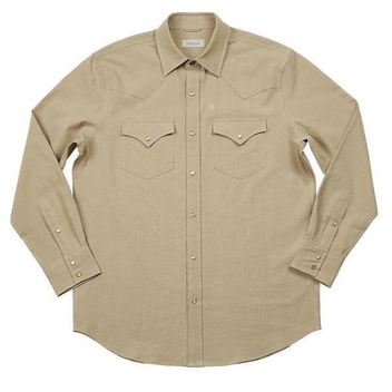 035 Linen Western Shirts (Beige)