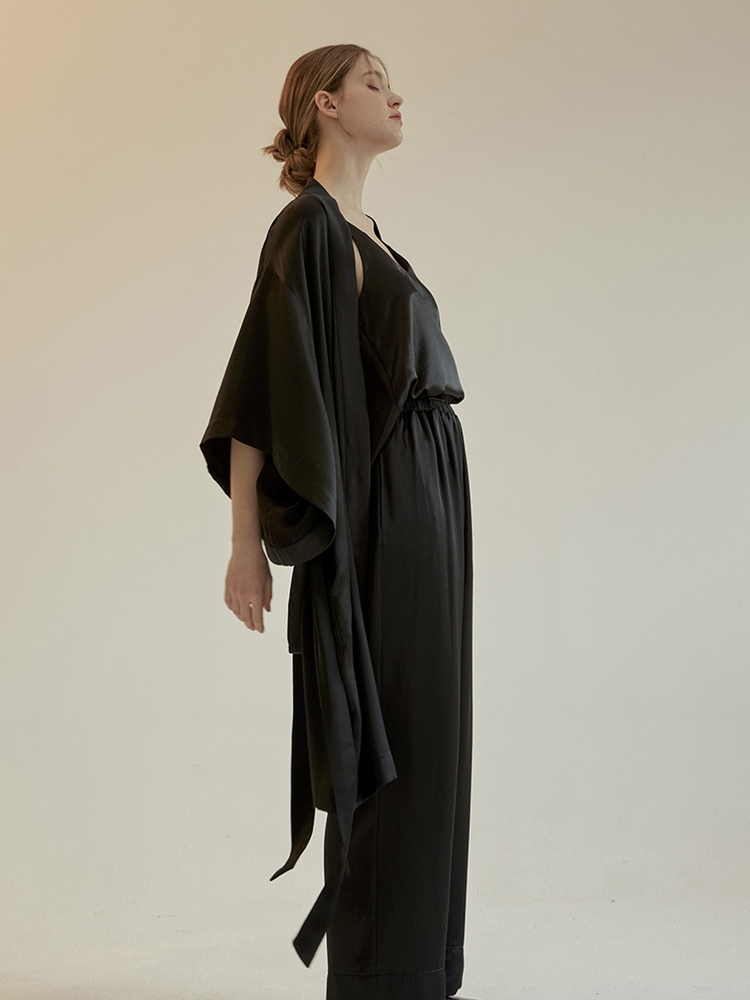 gorgeous2 robe & pants - black