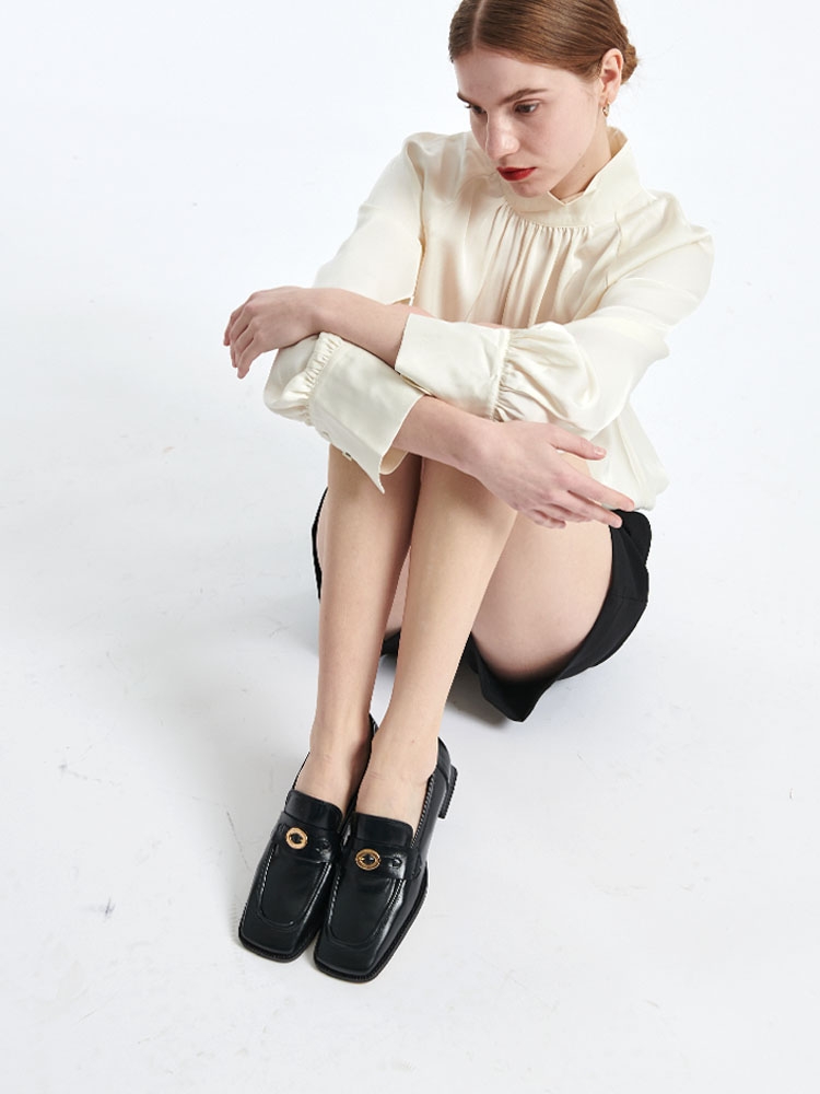 SQUARD LOGO LOAFER_WHITE/RSS03WH