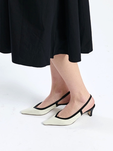 V CUT SLING BACK_IVORY/RSS05IV