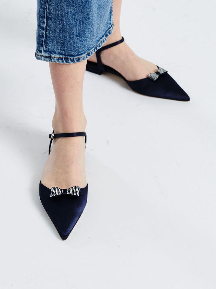 TWINKLE BOW FLAT_NAVY/RSS06NV