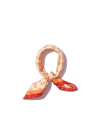 [KULE]THE SILK MISCHA ORANGE SLICE SCARF - ORANGE