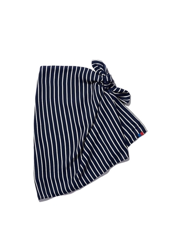 [KULE]THE SILK ELBA PAREO - NAVY/CREAM