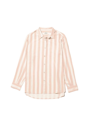 [KULE]THE HUTTON OVERSIZED SHIRT - CREAM/PEACH