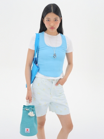 Square Neck Sleeveless Top_Light Blue