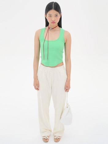 Square Neck Sleeveless Top_Light Green
