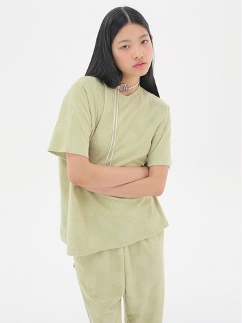 Flower Terry Boxy-T_Light Green