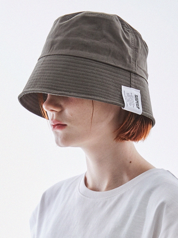 BASIC SOFT COTTON KHAKI BUCKET HAT