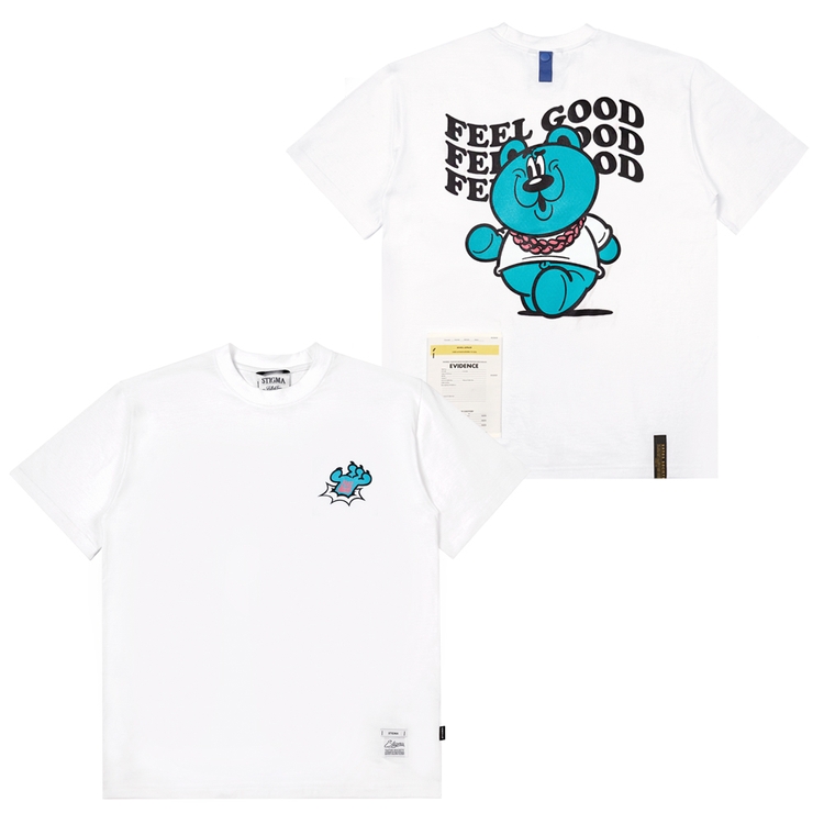 23 FEEL GOOD BEAR STANDARD FIT T-SHIRTS WHITE