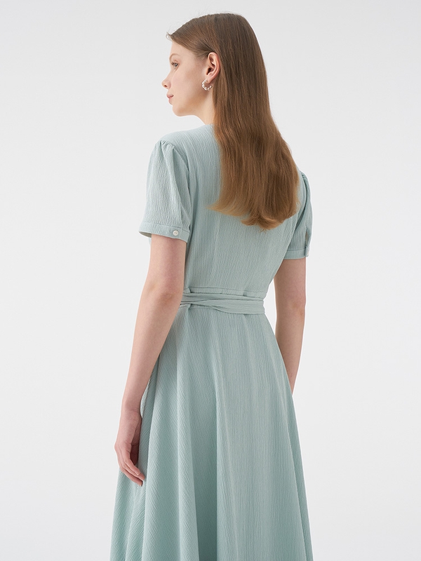 VIVIANA Short Sleeve Wrap Dress_Mint