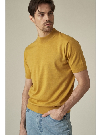 Supima Cotton Semi Mockneck_Mustard