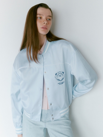 Preppy Logo Satine Varsity Jacket VC2333JP001M