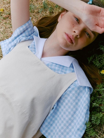 Sailor Collar Check Blouse VC2333BL009M