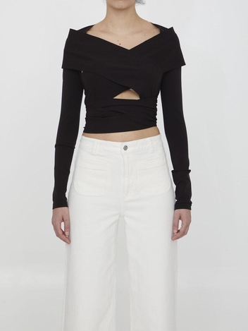 DOLCEGABBANA SS23 Jersey Milano rib shrug Top F26T8TFUGPON0000 F26T8T FUGPO N0000