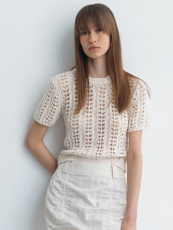 mary crochet knit pull over (ecru)