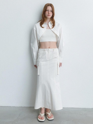 mermaid cargo pocket skirt (cream)