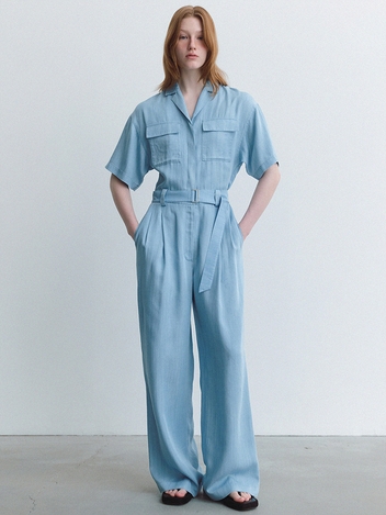 tencel denim jumpsuit (light blue)