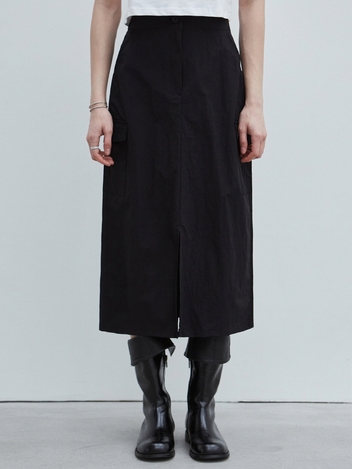 NICOLE CARGO SLIT SKIRT_BLACK