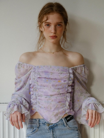 Cest_Flower garden two-way blouse