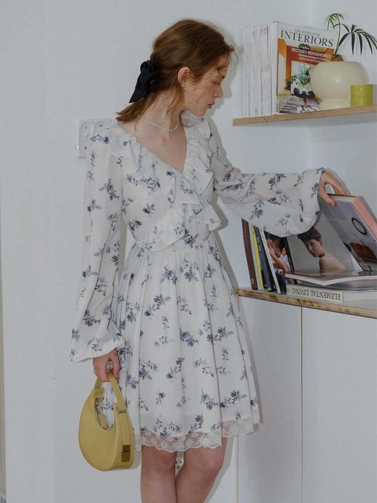 Cest_Pure chiffon flower dress