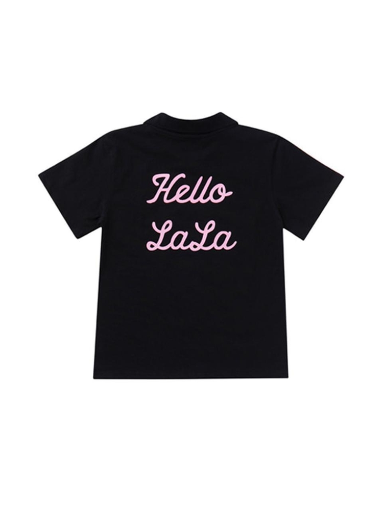 Hello LaLa New PK T-Shirts (헬로 라라 뉴 카라 티셔츠) [Black]