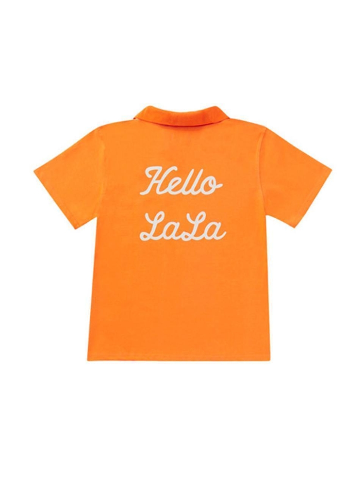 Hello LaLa New PK T-Shirts (헬로 라라 뉴 카라 티셔츠) [Orange]