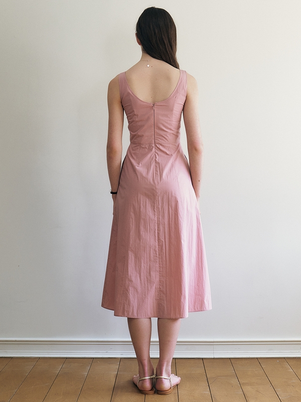 Sangria_Sleeveless U-neck Dress - Pink