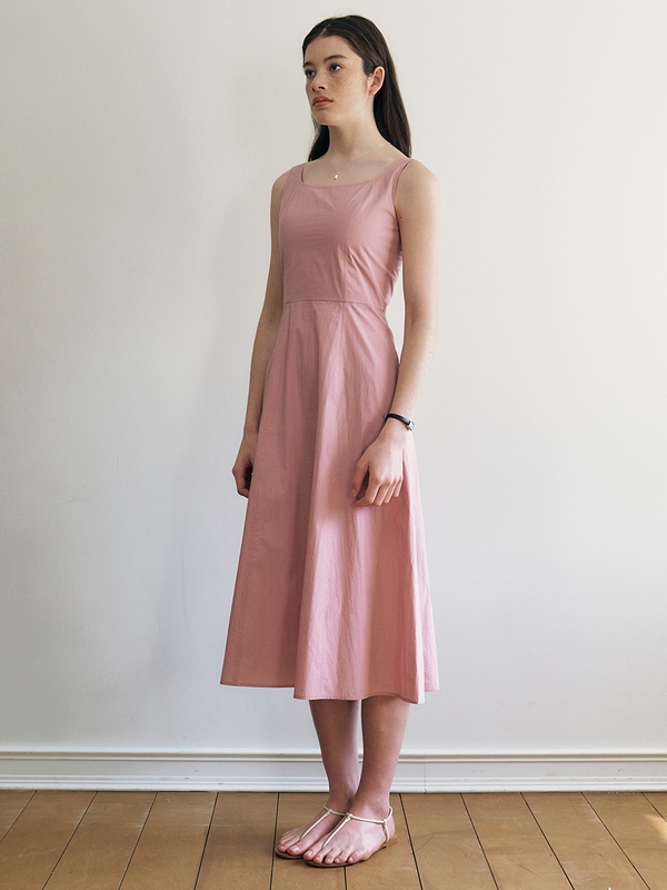 Sangria_Sleeveless U-neck Dress - Pink