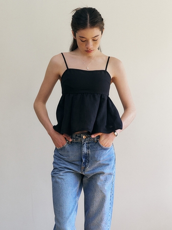Rita_Linen Bustier Top_Black
