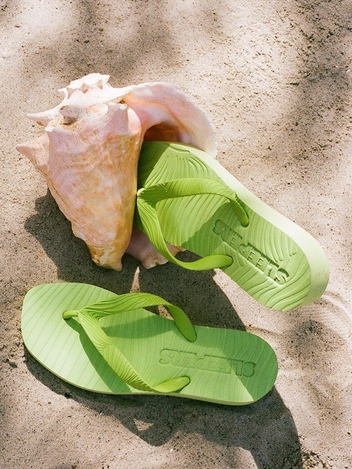 SLEEPERS WOMEN TAPERED PLATFORM FLIP FLOP - SAP GREEN